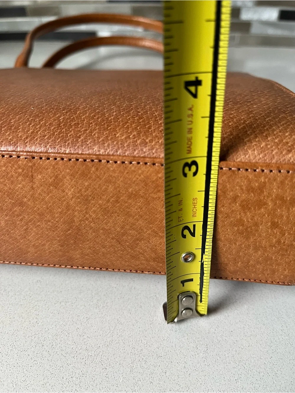 VINTAGE Classic Structured Brown Top-Handle Bag